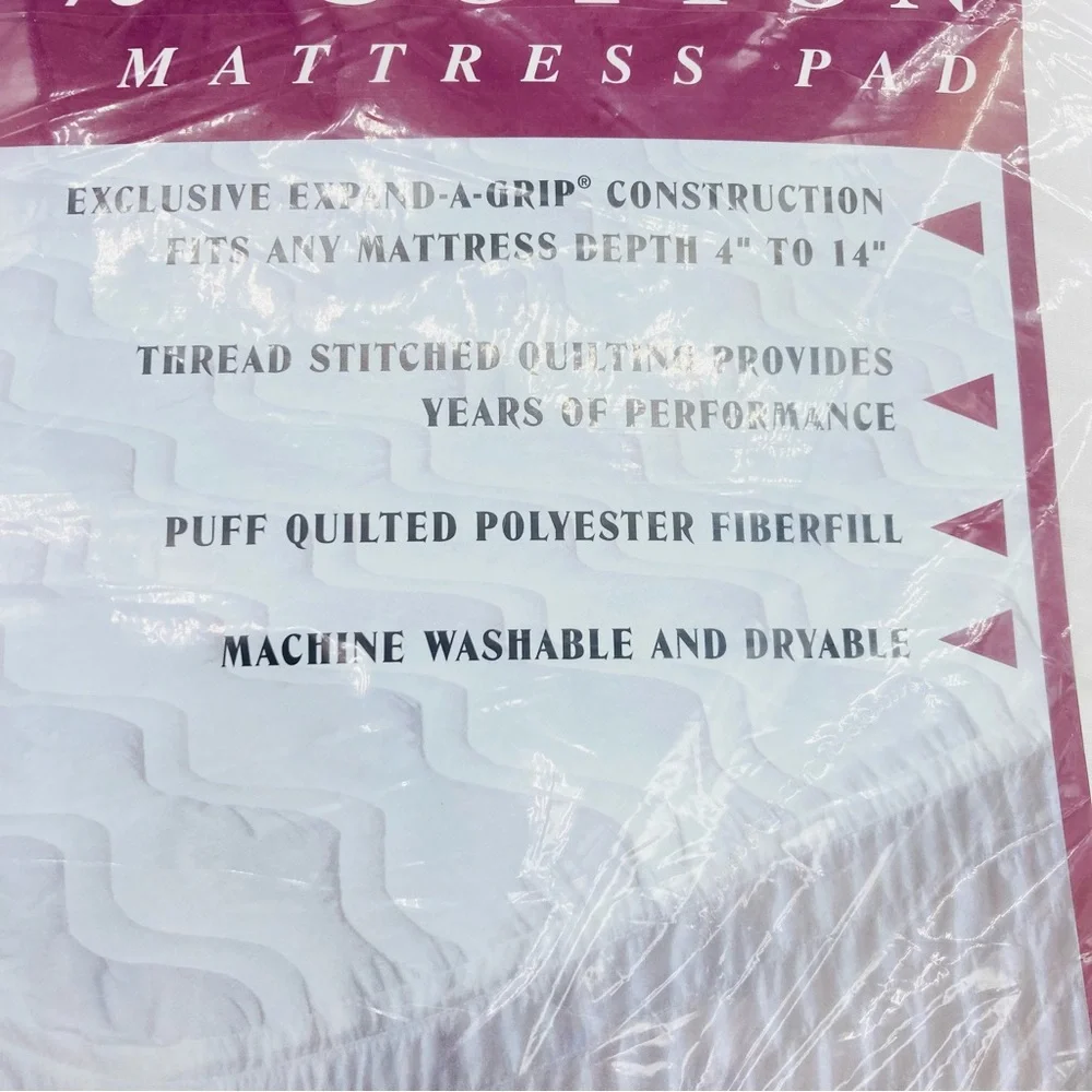 Vintage Superloft White 100% Cotton Mattress Pad X-Long Twin 38